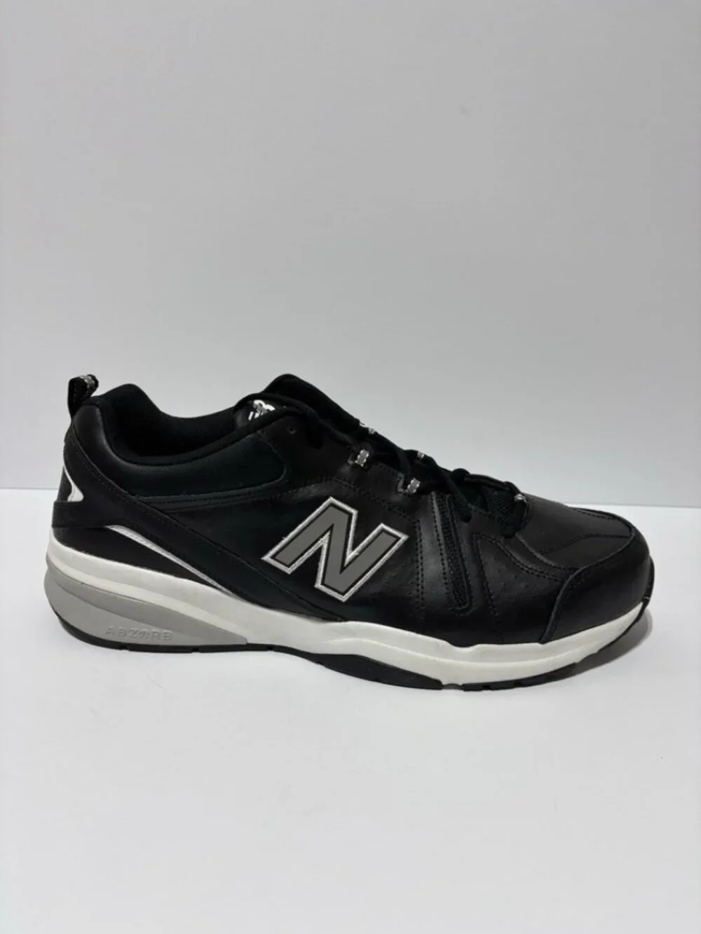 New Balance Men’s 608v5 Black Leather Sneakers, Size 18 D